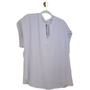 Calvin Klein Women's Top Blouse Size US 1X in Lavender 97% Polyester 3% Spandex